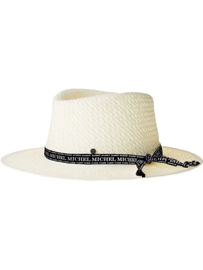 Maison Michel 'axel' Rollable Paper Straw Bucket Hat In White
