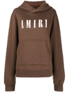 Amiri Oversized Brand-embossed Cotton-jersey Hoody In Brown