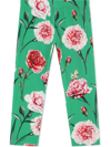 Dolce & Gabbana Floral-print Cotton-blend Leggings In Green