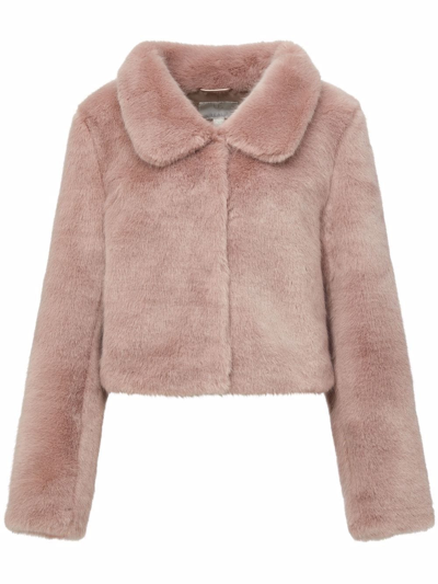 Unreal Fur Tirage Cropped Faux Fur Jacket In Pink