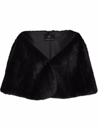 Unreal Fur Yasmine Faux Fur Wrap In Black