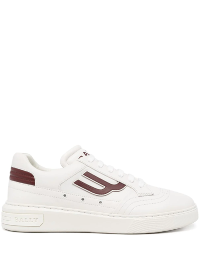 Bally Embossed-logo Leather Sneakers In White