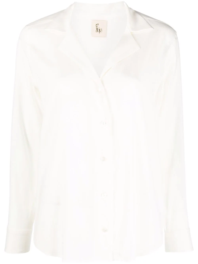 Paula Long-sleeve Silk Shirt In White