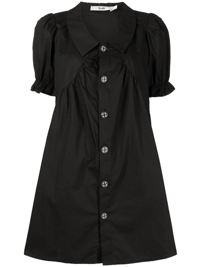 B+ab Pointed-collar Cotton Dress In Black