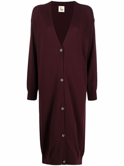 Paula V-neck Cashmere Cardi-coat In Purple