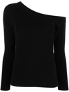 Paula Cold-shoulder Knit Jumper In Black
