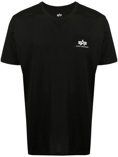 Alpha Industries Logo-print Short-sleeve T-shirt In Nero