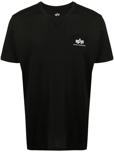 Alpha Industries Logo-print Short-sleeve T-shirt In Black