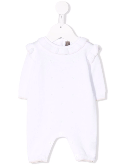 Little Bear Babies' Ruffle-detail Cotton Bodysuit In White