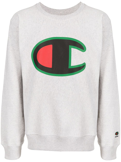 Denim Tears X Champion Logo-print Sweatshirt In Grey