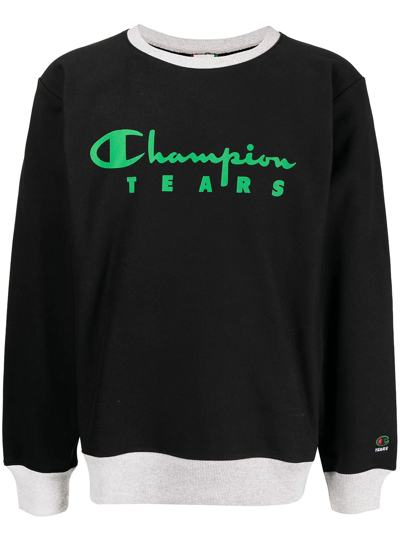 Denim Tears X Champion Logo-print Sweatshirt In Black