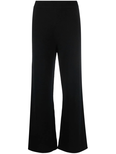 Paula Ribbed Cashmere Trousers In Black