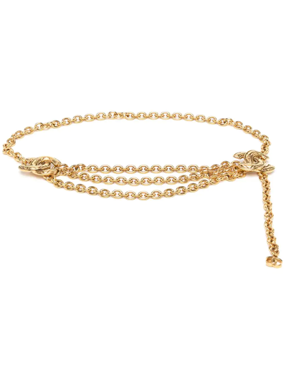 Pre-owned Chanel 1980-1990s Cc Chain-link Belt In Gold