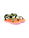 Stella Mccartney Multicolor Sandals For Girl With Logo In Yellow