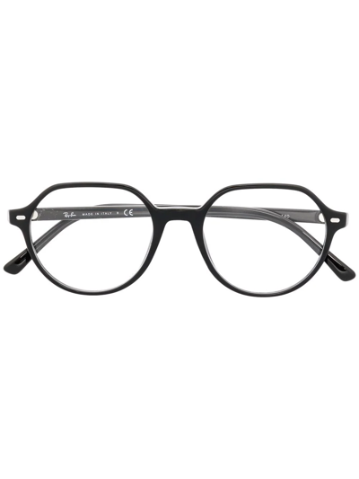 Ray Ban Round-frame Optical Glasses In Black