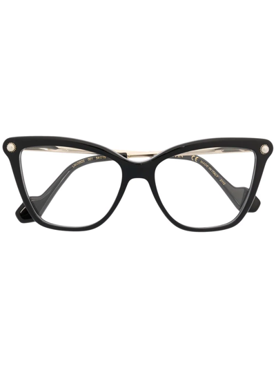 Lanvin Cat-eye Engraved Logo Glasses In Black