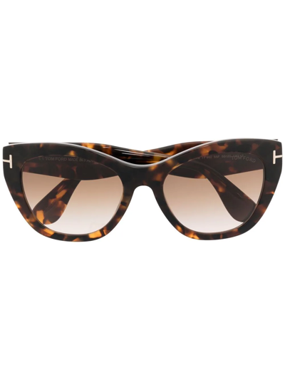 Tom Ford Tortoiseshell-effect Cat-eye Sunglasses In Brown