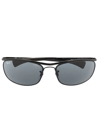 Ray Ban Curved-lense Sunglasses In Black