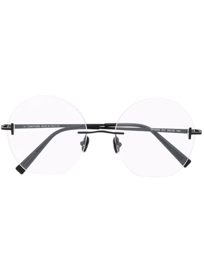 Tom Ford Round Frameless Glasses In Black