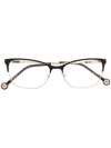 Carolina Herrera Logo-engraved Two-tone Glasses In Black