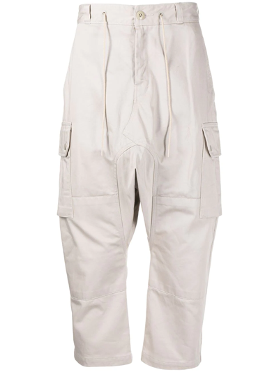 Fumito Ganryu Cropped Straight Cargo Trousers In Grey