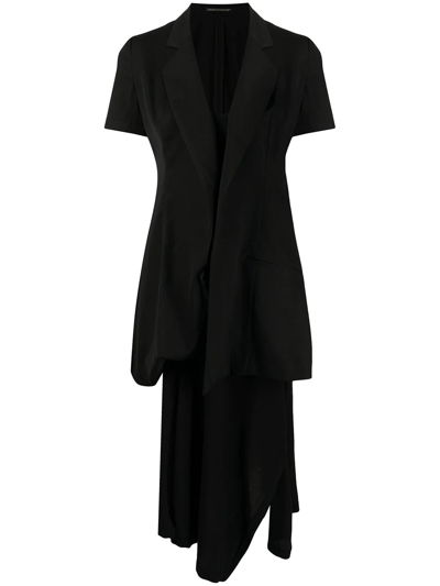 Yohji Yamamoto Puffball Short-sleeve Blazer In Black