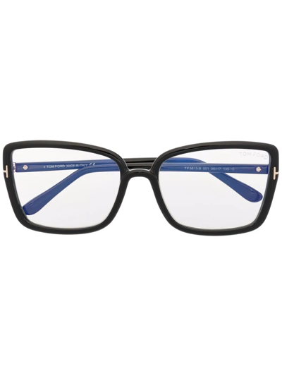 Tom Ford Square Cat-eye Optical Glasses In Black