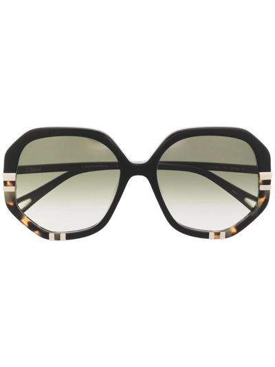 Chloé Oversized Round-frame Sunglasses In Black