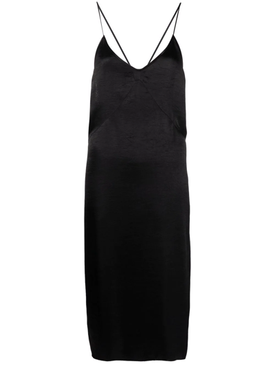 Dsquared2 Satin-finish Midi Dress In Black