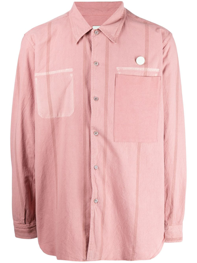 Oamc Long-sleeve Poplin Shirt In Pink