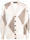 Dsquared2 Geometric-jacquard Cardigan In Neutrals