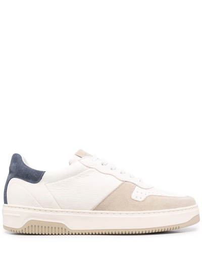 Tagliatore Leather And Suede Sneakers In White