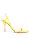 3juin Woman Sandals Yellow Size 6 Textile Fibers In Yellow