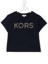 Michael Kors Teen Cotton Studded-logo T-shirt In Blue