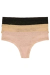 Natori Escape Thong 3 Pack In Ribbon Pink/bright Berry/paradise