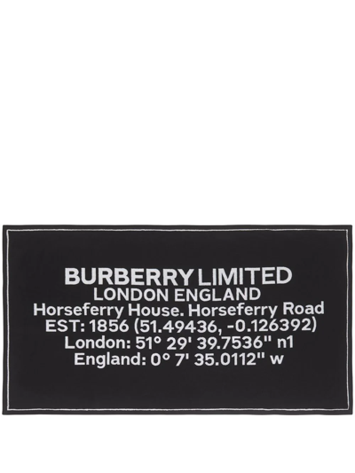 Burberry Horseferry-print Jacquard Cotton Bath Towel In Black