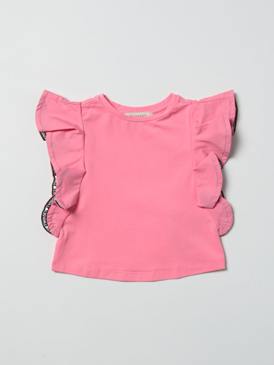 Twinset Kids' Top With Flounces And Logoed Band In Fuchsia