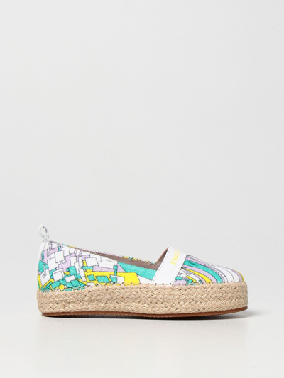 Emilio Pucci Kids' Fabric And Leather Espadrilles In Multicolor