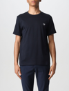 Fred Perry Cotton T-shirt In Navy