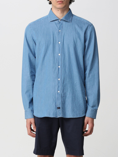 Fay Shirt  Men In Gnawed Blue