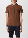 Fay Polo Shirt With Embroidered Logo In Beige