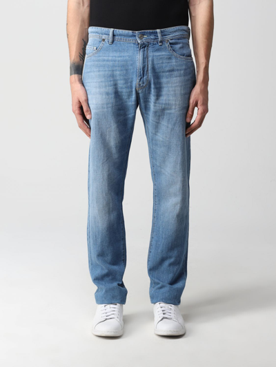 Brooksfield Jeans In Washed Denim In Stone Washed