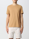 Dondup Basic T-shirt With Mini Logo In Beige