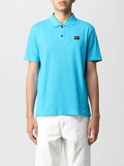 Paul & Shark Men's Light Blue Cotton Polo Shirt