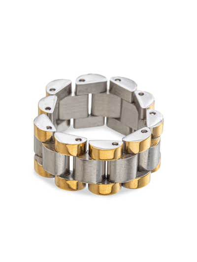 Eye Candy La Men's Luxe Two-tone Titanium Jack Ring In Neutral