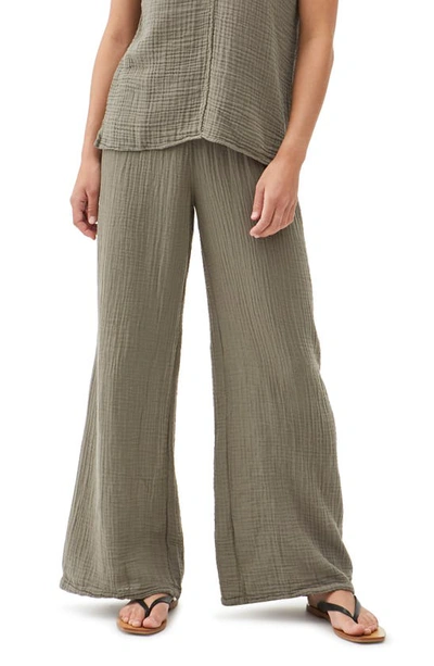 Michael Stars Susie High-rise Wide Leg Pant In Green