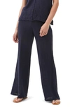 Michael Stars Smocked-waist Wide-leg Pants In Admiral