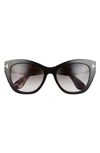 Tom Ford Cara 56mm Square Sunglasses In Black/gradient Smoke