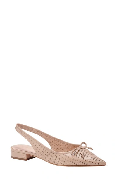 Kate Spade Veronica Perforated Slingback Ballerina Flats In Peach Shake