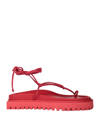 Attico Toe Strap Sandals In Red